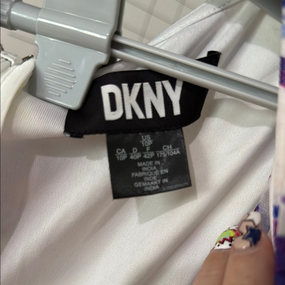 Dkny White and Pink Asymmetrical Ruffled Sundress - Picture 4 of 9